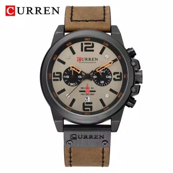 Terbaru CURREN 8314 ORIGINAL Jam Tangan Pria - LightBrown Gray Diskon