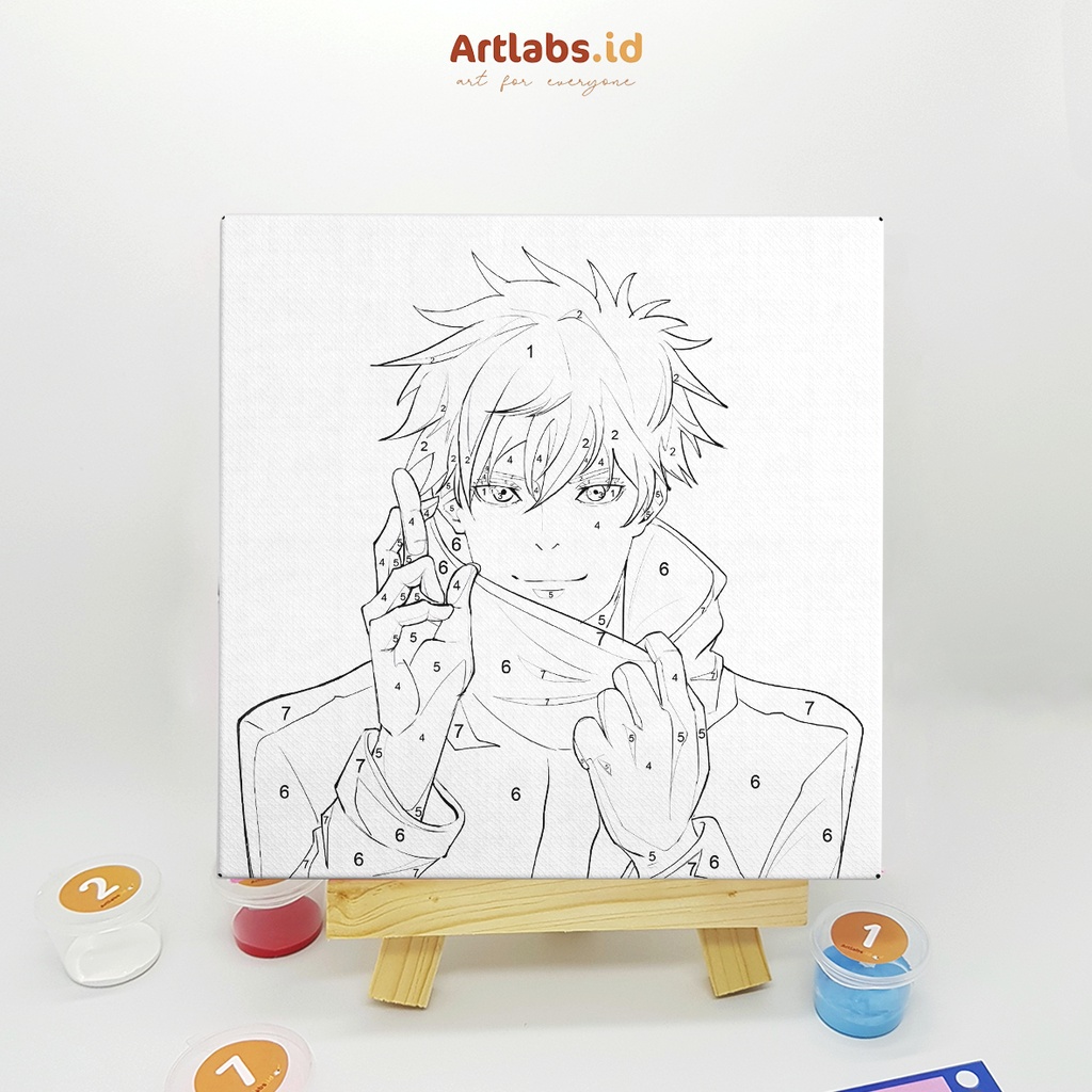 

Gojo Satoru - Paint By Number 7 Color [Anime Series] Artlabs.Id Painting Kit Melukis Kanvas 20X20