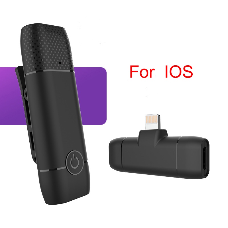 Wireless Lavalier Microphone Portable Audio Video Recording Mic For IPhone Android Live Game Mobile Phone Camera / Mic Wireless Hp Vlog Youtuber Portable Mic for Iphone and Android Smartphone Condenser-M9 IOS