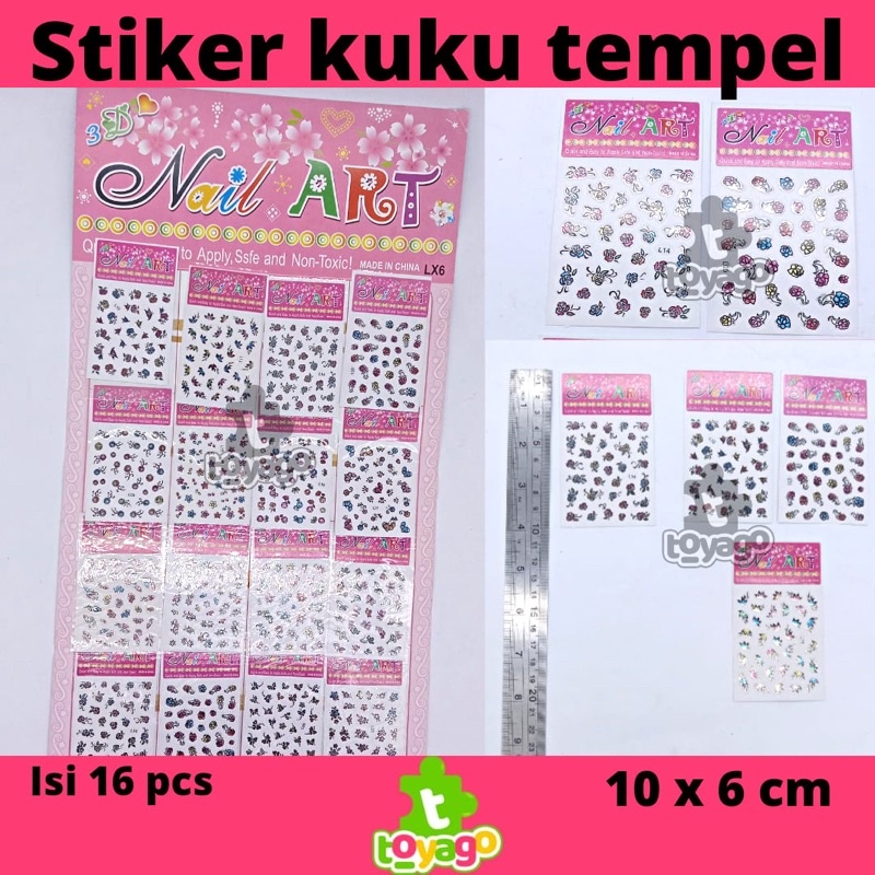 sticker kuku tempel /nail art isi 16pcs grosir murah