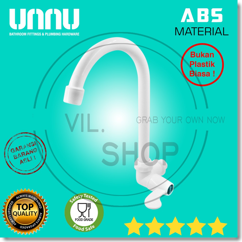KERAN KRAN DAPUR ANGSA BEBEK TEMBOK UNNU ASLI 1/2 IN INCH KTA01 ABS PVC PLASTIK PREMIUM BAGUS ONDA