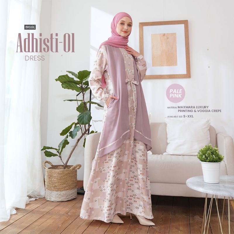 Baju gamis adhisti dress gaul motif bagus terkini