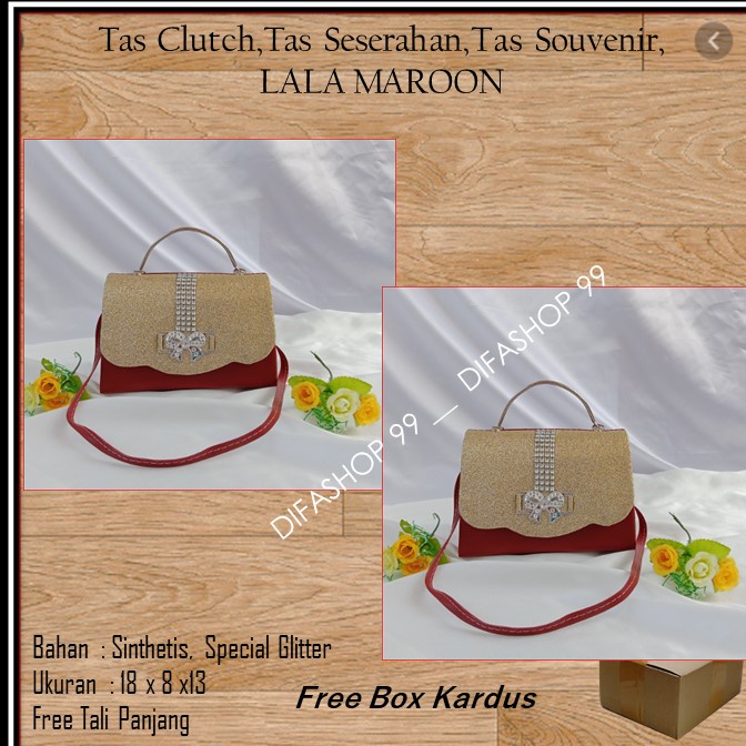 Tas Gliter,Tas Cantik,Tas Elegant,LALA MAROON,DIFASHOP 99