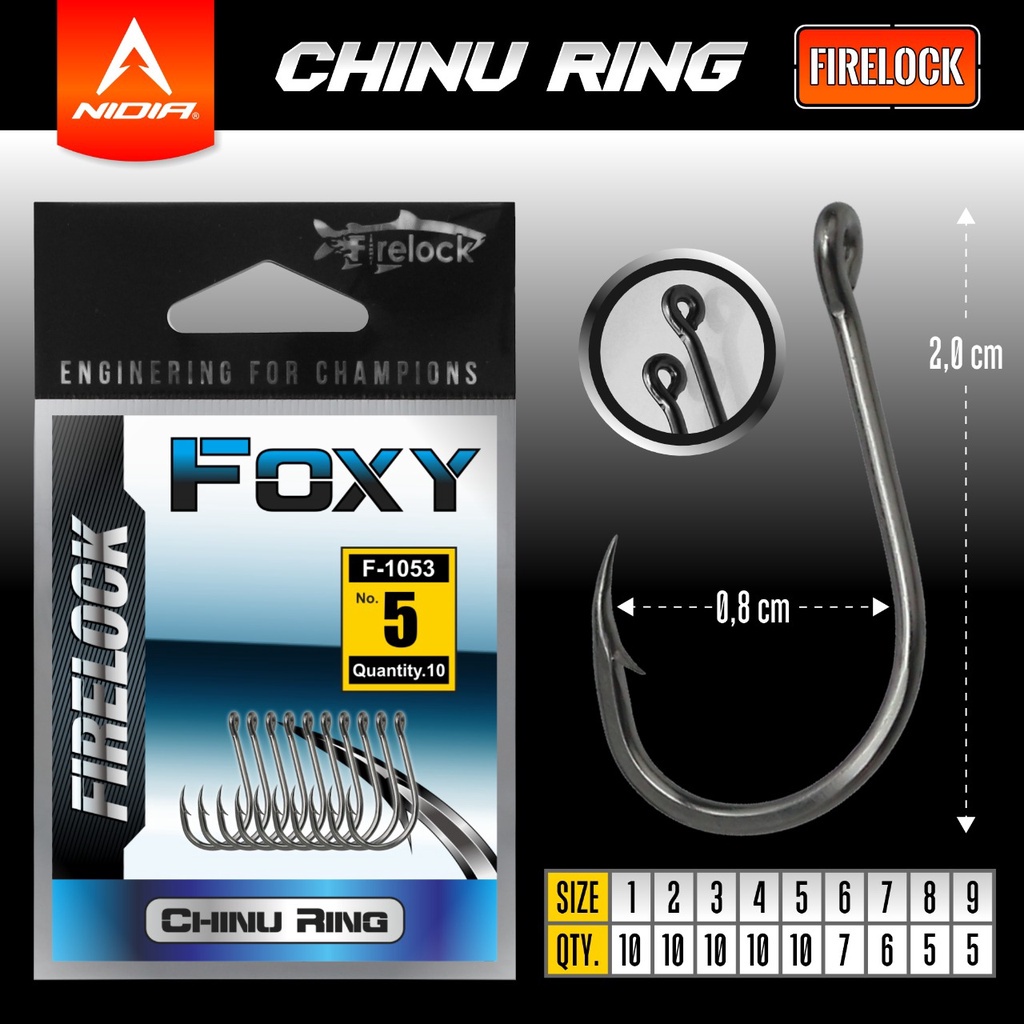 Kail Pancing Chinu 1053 Firelock Foxy Series Besar-FOXY 1053 No 5