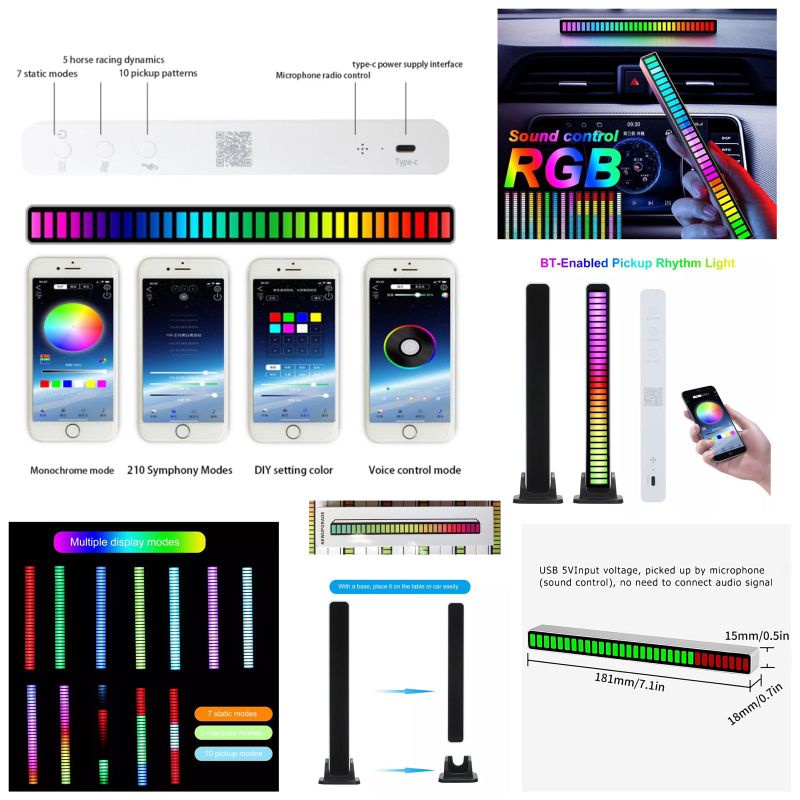 Audio spectrum indicator bar LED RGB