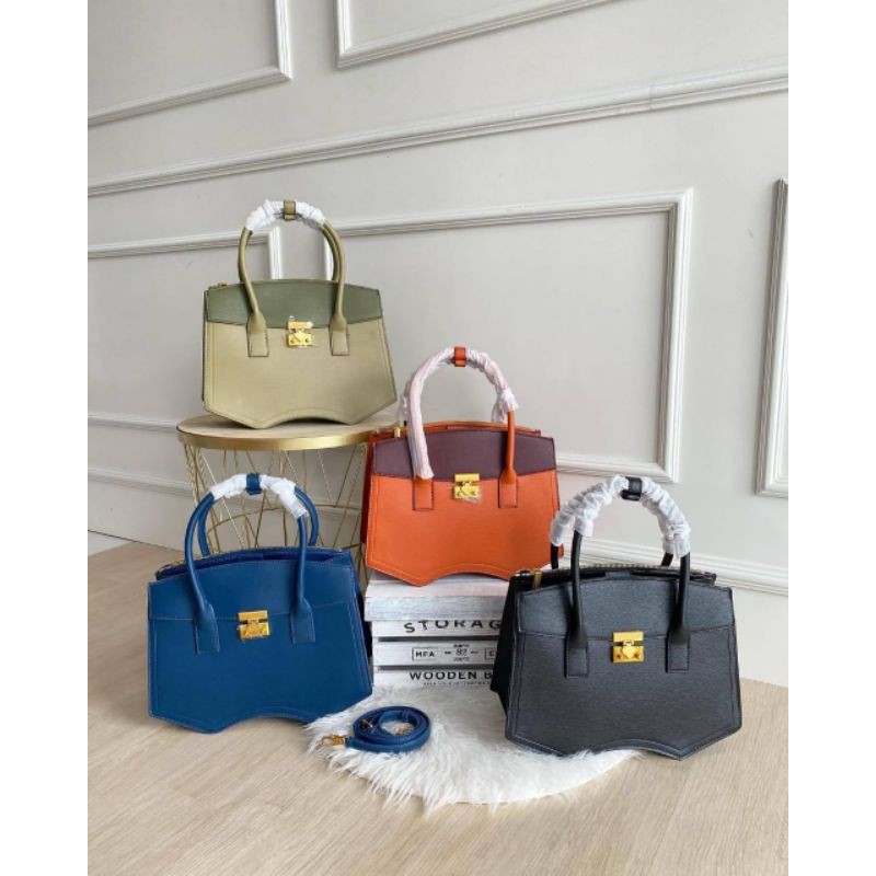 CK Double Handle Sculptural Tote Bag