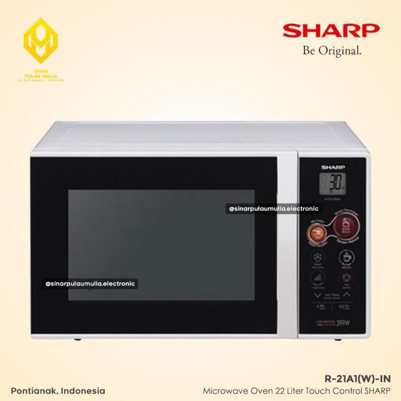 Sharp Microwave Oven 22 Liter Touch Control [3 Auto Cook Menu] - R-21A1(W)-IN / R 21A1W IN