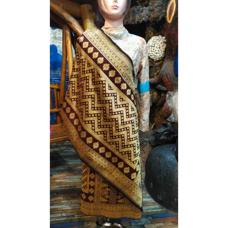 songket lepus bahan gebeng benang permata berlian