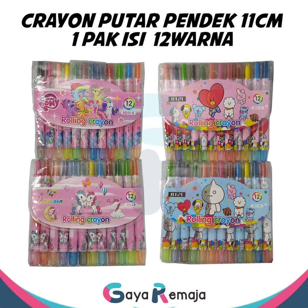 

Crayon Putar 12 dan 18 Warna / Krayon Putar Motif Karakter Disney BT21