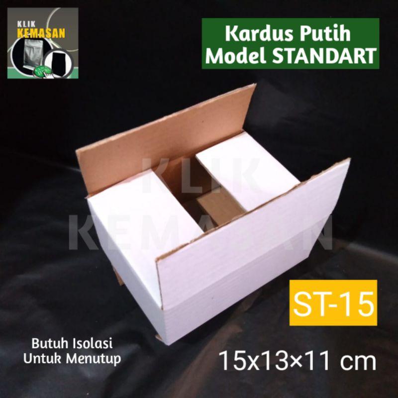 

KARDUS ST-15 PUTIH KOTAK KARTON BOX DUS PACKING DOS AKSESORIS SOUVENIR CORRUGATED