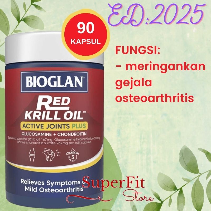 Jual Bioglan Red Krill Oil Active Joint Joints PLUS 90 Kapsul