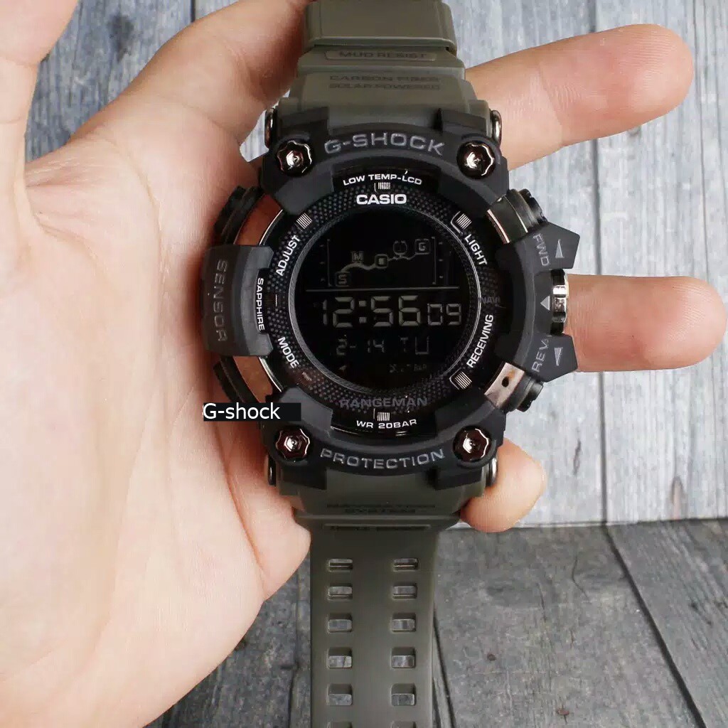 JAM TANGAN SPORT PRIA G-SHOCK CASIO RANGEMAN BULAT TALI HIJAU READY STOCK