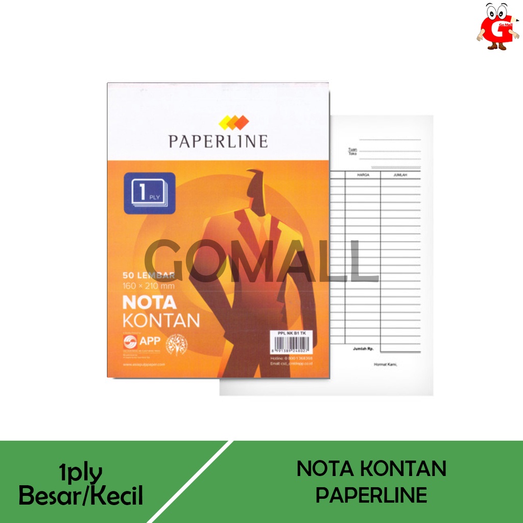 

Buku Nota Kontan Besar/Kecil PAPERLINE 1 PLY isi 50 Set