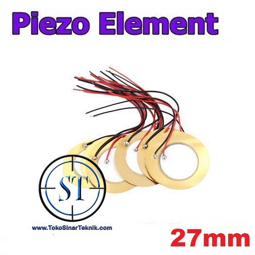 Piezo Electric Buzzer 27mm Sensor Element Ceramic Sound Disc Plus Kabel Gitar