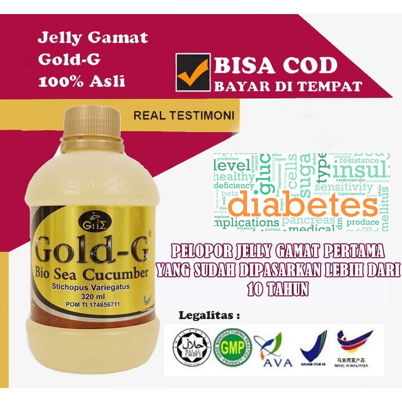 Jelly Gamat Emas Original Gold G Sea Cucumber Obat Luka Diabetes Gangren Bernanah Amputasi Indonesia