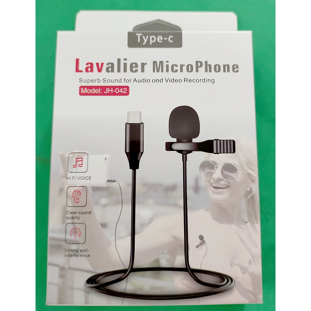 Microphone Clip-on USB Type C Lavalier Untuk Smartphone Tablet