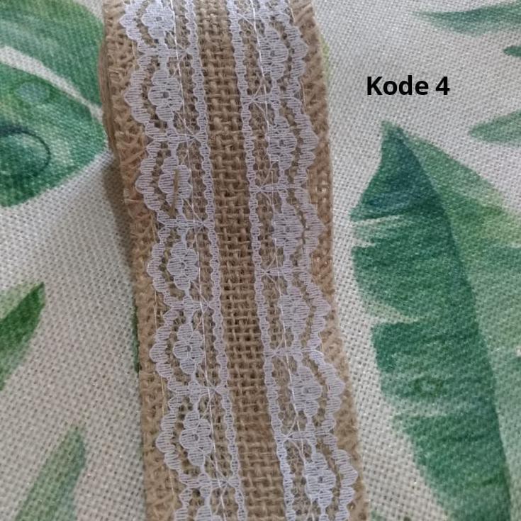 PROMO HARI INI Satu Rol Pita Burlap Renda Rustic Vintage Dekorasi Goni Craft Murah diy