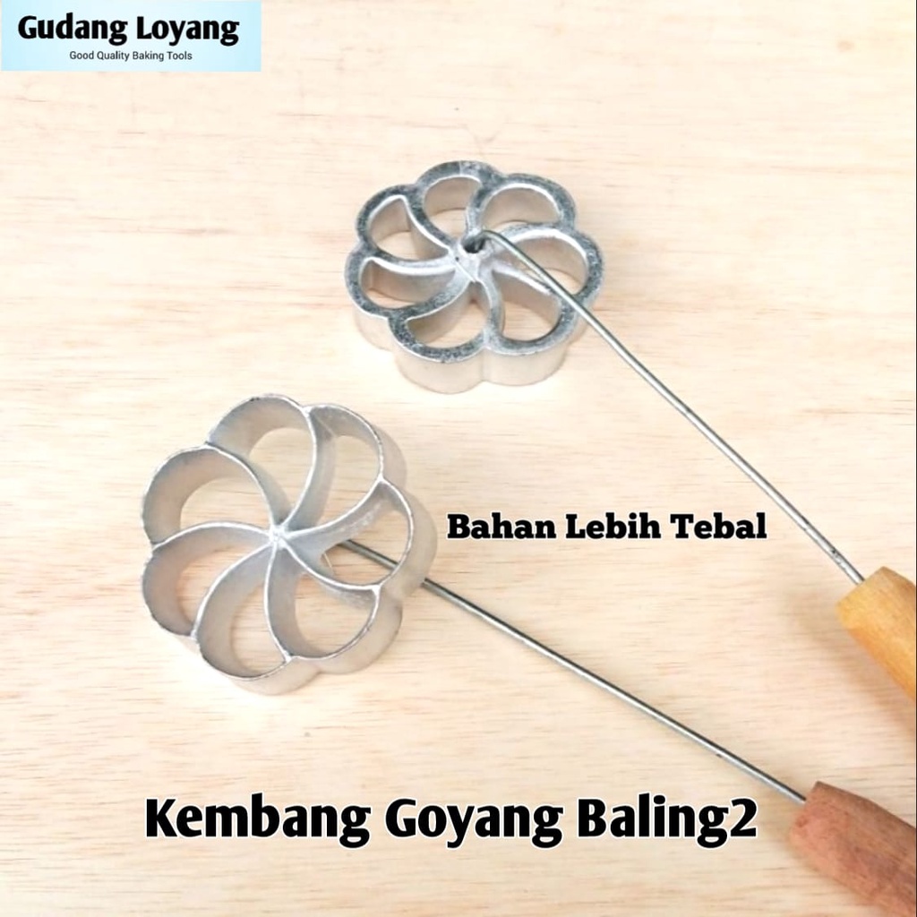 Kembang Goyang Baling-Baling Spiral Cetakan Kue Seroja Aluminium Lamtari