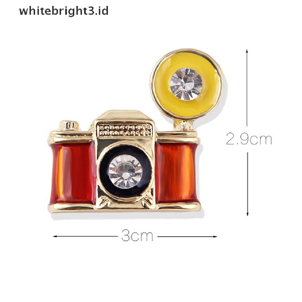 (whitebright3.id) Bros Pin Enamel Bentuk Kamera Mini Gaya Vintage Untuk Aksesoris Sweater / Syal / Hadiah