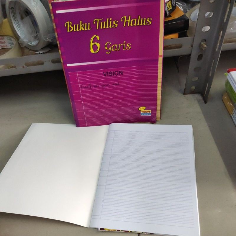 

buku tulis merangkai / buku tulis halus 6 garis / buku tulis garis 6 rangkai vision 38 lembar
