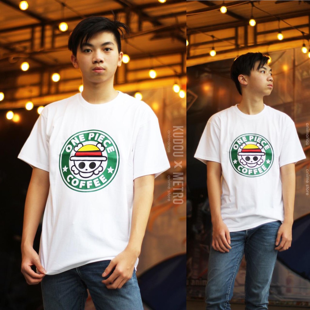 Kaos Onepiece Coffee Logo White