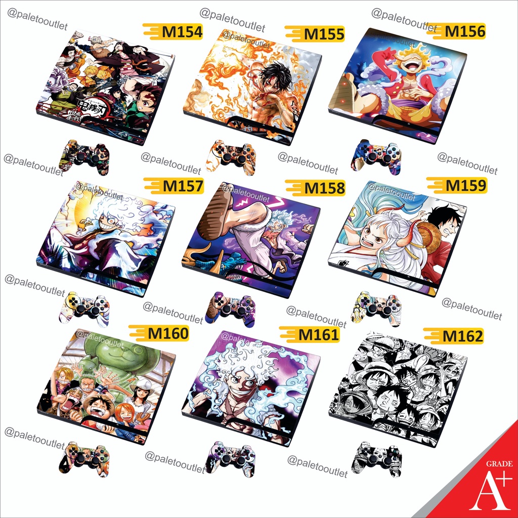 stiker garskin ps3 slim motif one piece kualitas A+