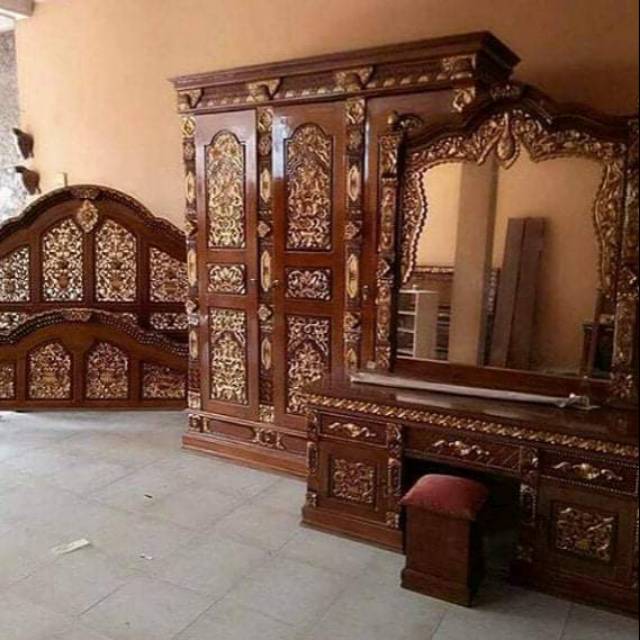 set kamar tidur gebyok,mebel jepara,furniture