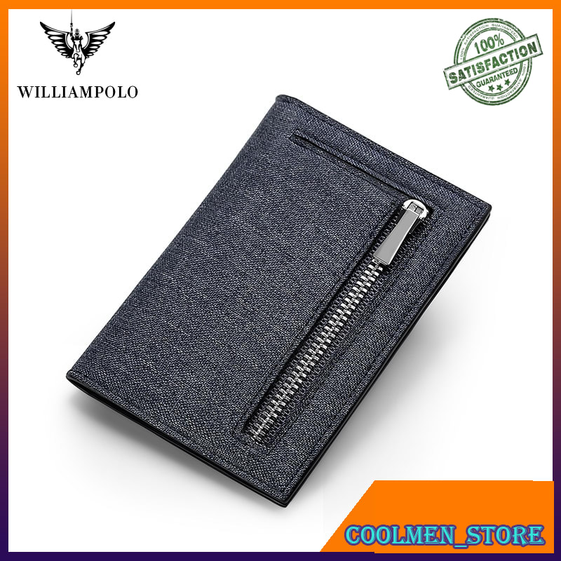 Dompet Pria Dompet Lipat Kulit Asli WILLIAMPOLO Genuine Leather Wallet Men Purse Cowhide Short