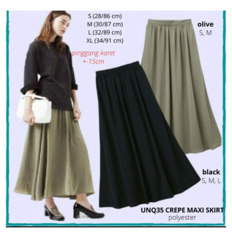 UNQ Crepe Maxi Skirt Rok - Branded Original