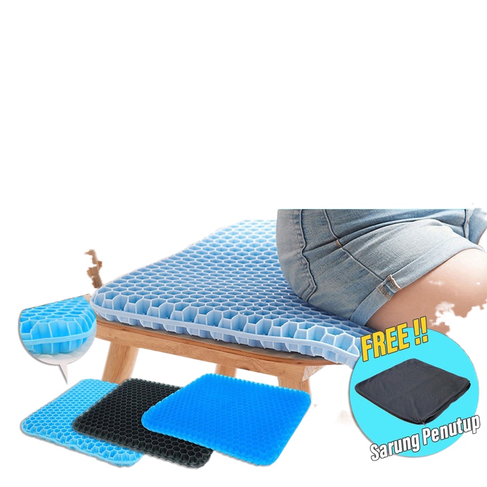 ¤(KK)Alas Duduk Terbaru Bahan Gel terasa dingin Lembut Motif Sarang Lebah Untuk Kursi KantorJok Mobi