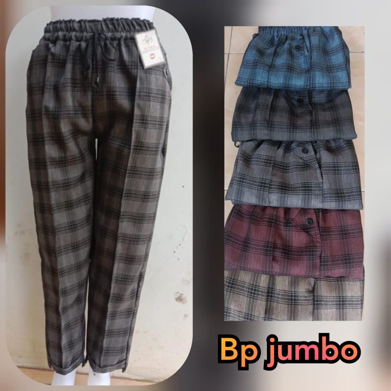 CELANA PANJANG WANITA SEMI WOOL / BAGGY PANTS CEWEK / CELANA TARTAN