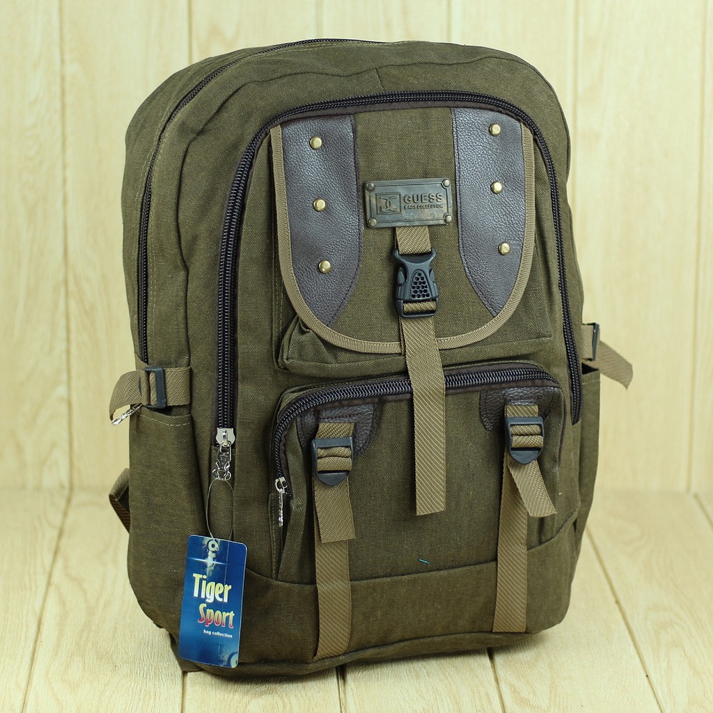 POLO ALVIS - Urban Cairo Tas Kanvas Pria Tebal Anti Debu Retro Vintage Style Ransel Kuliah Premium