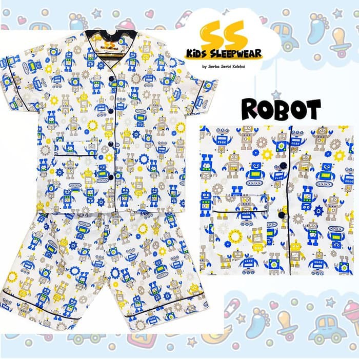Setelan Piyama Anak Perempuan Laki Leeva Size 468 Usia 3-6 T XX940 Piyama Anak Celana Pendek /  Anak