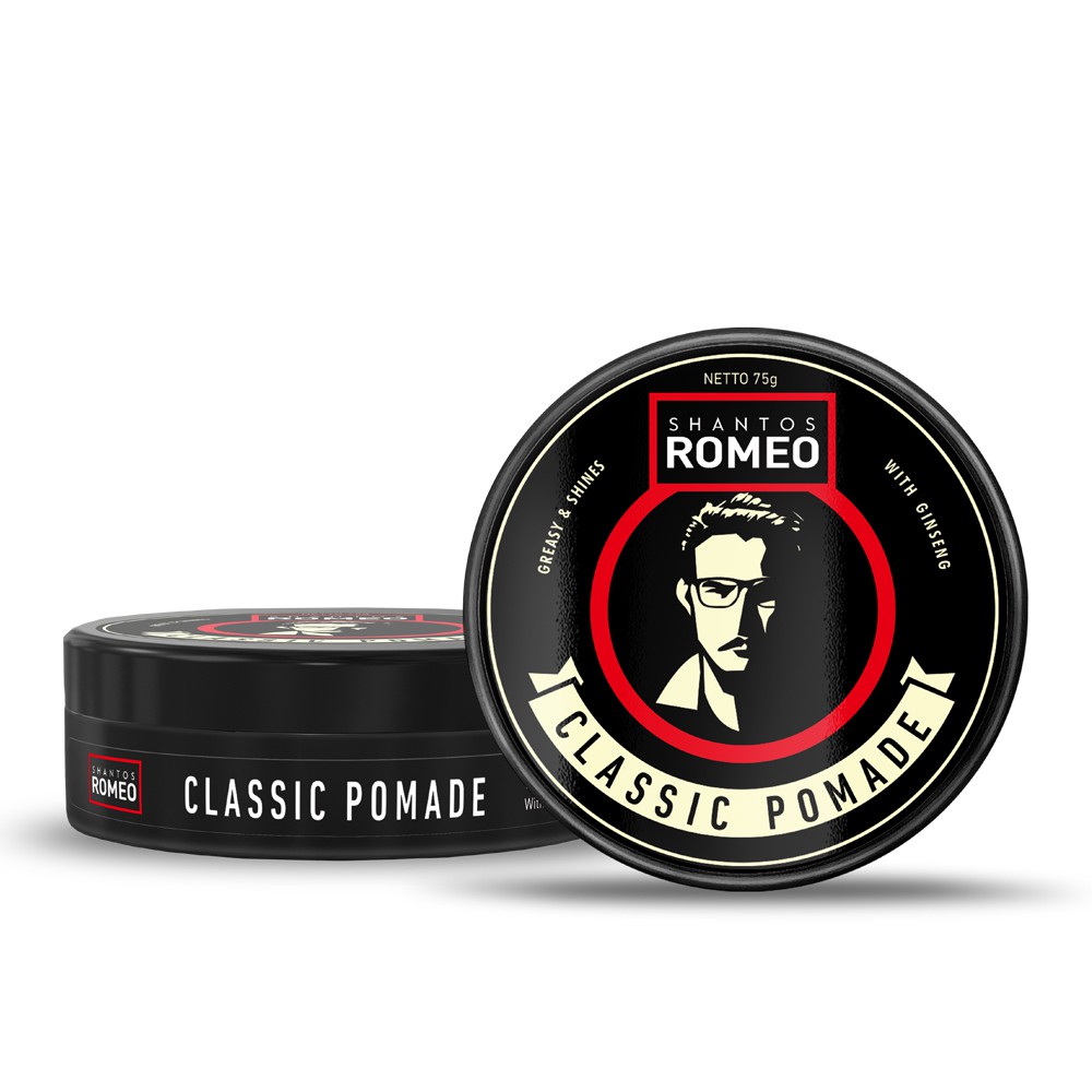 Shantos Romeo Hair Classic - Pomade Rambut  (Oil Based) Gesbi Rambut Gesby Rambut untuk cowok