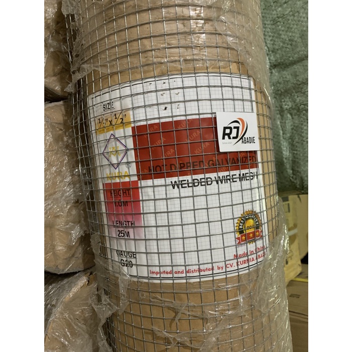 Kawat Loket Ram Patri Hot Dipped Galvanized Welded Wire Mesh KURA 25M - 1/2&quot; x 1m x 25m