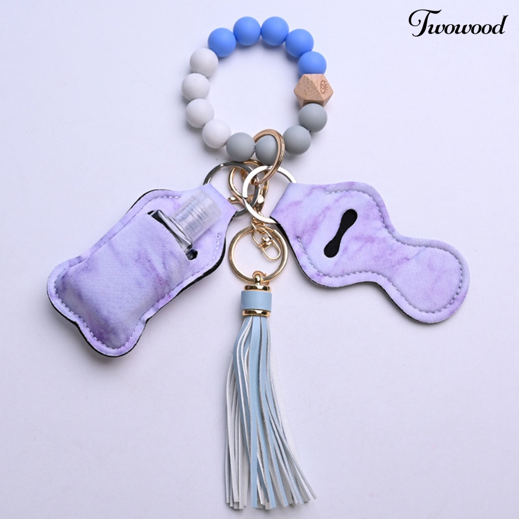 4pcs / Set Gelang Gantungan Kunci Manik-Manik Botol Lipstik Rumbai Bahan Silikon Tahan Air Untuk Pantai