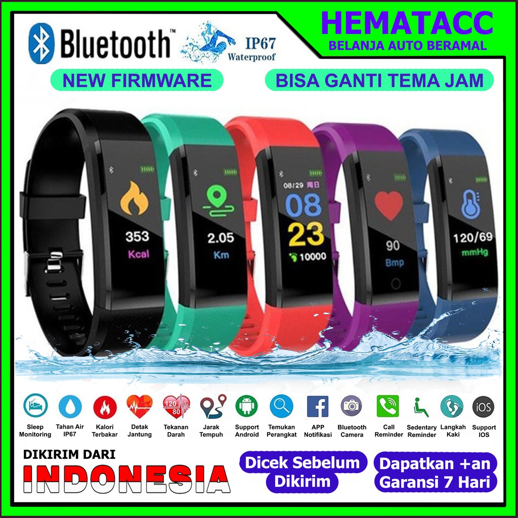 Smartwatch 115 Pro Plus Anti Air IP66 Asisten Olahraga dan Kesehatan