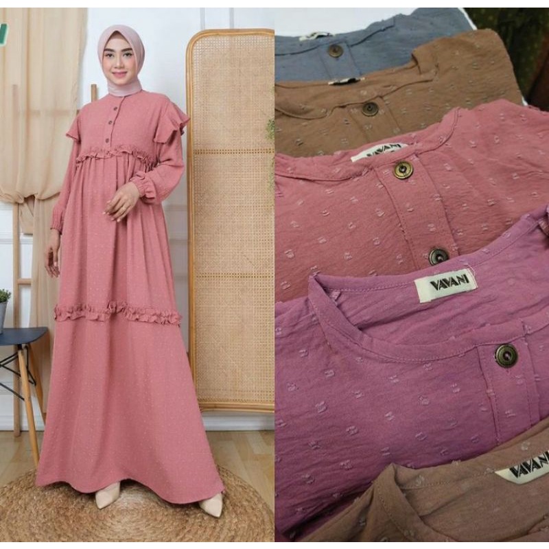 Original Vavani Rubia dress busui friendly (gamis baju wanita muslimah casual formal kondangan)