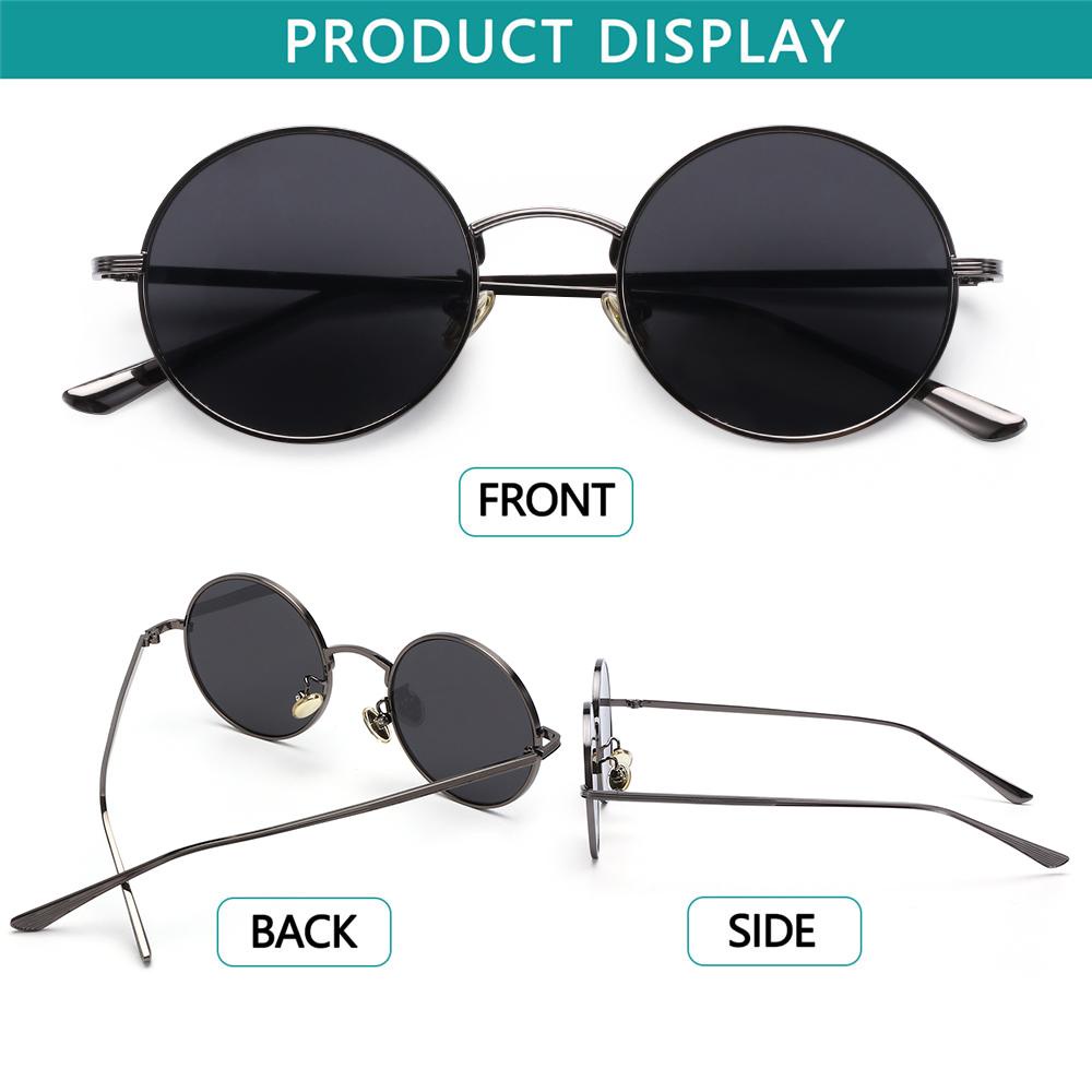 Wonder Vintage Kacamata Hitam Pria Dan Wanita Perlindungan UV Eyewear Round Sunglasses