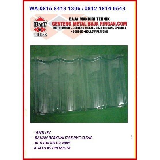 Termurah  Genteng Metal Transparan UPVC