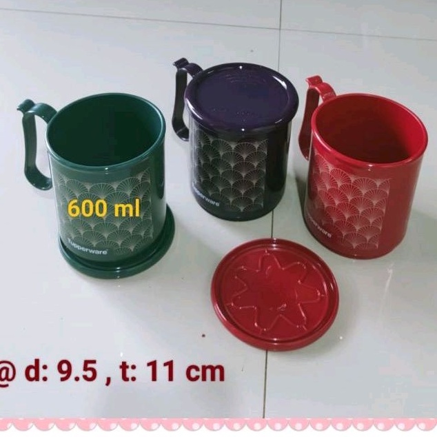 cangkir jumbo mug art deco tuperware 600 ml 1 pcs
