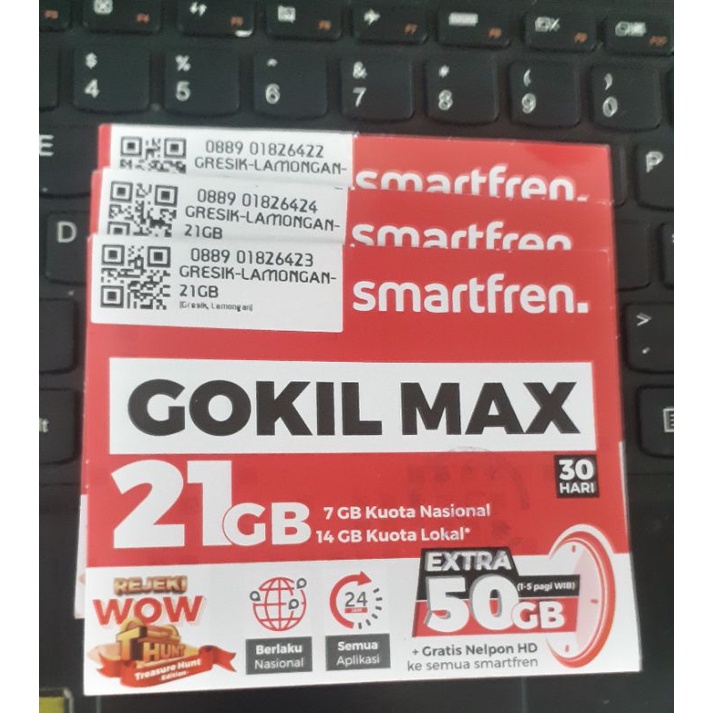 kartu perdana sp 21 gb smartfren 30 hari,gokil max (gresik,lamongan)