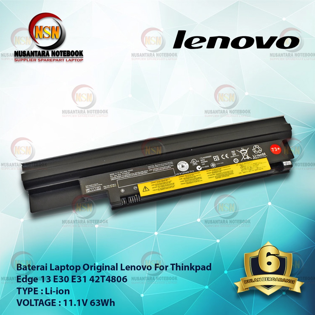 Baterai Original Laptop Lenovo THINKPAD EDGE 13 E30 E31 42T4806