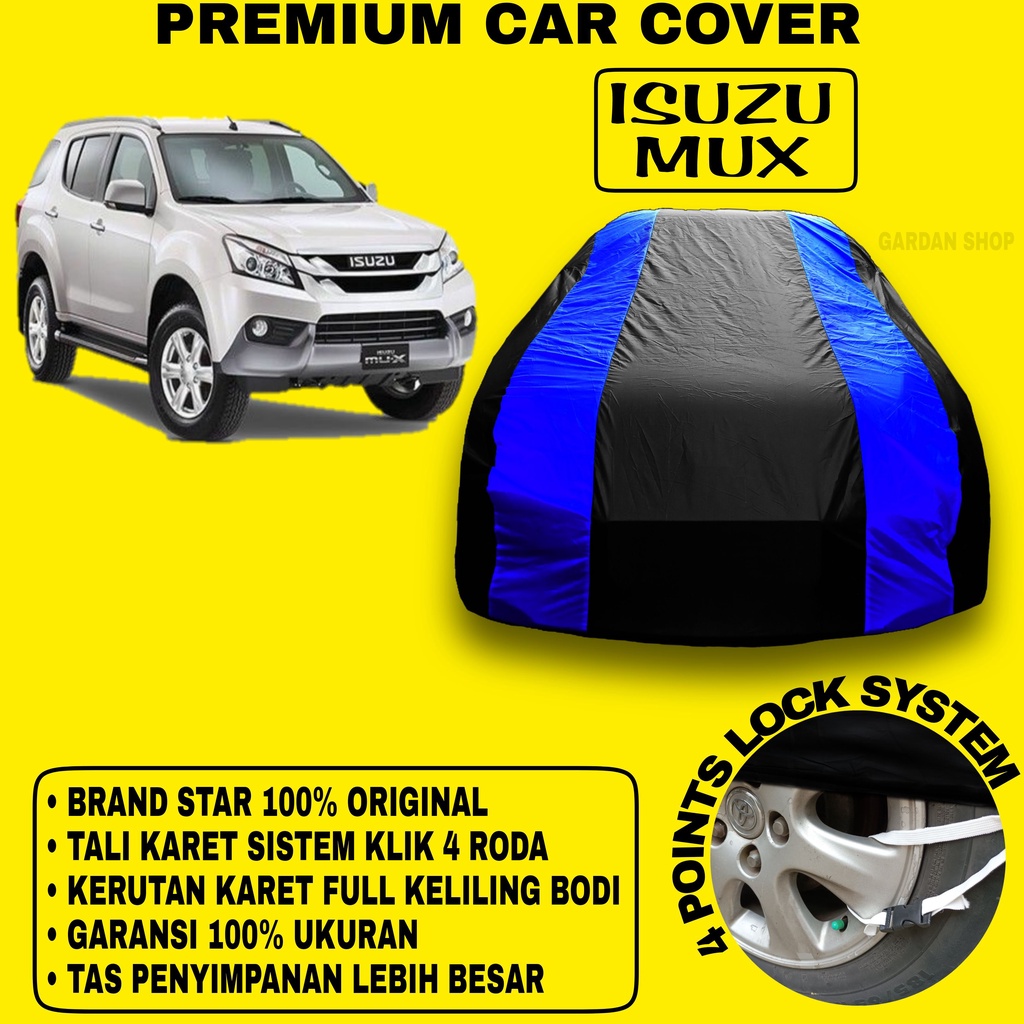 Body Cover ISUZU MUX Sarung Strip BIRU Penutup Pelindung Selimut Bodi Mobil Isuzu MUX PREMIUM Blue