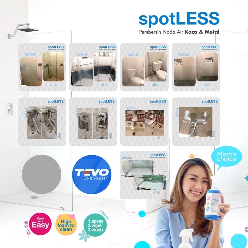 Tevo SpotLESS Waterspot Remover Cairan Pembersih Kerak Noda Kerak Air