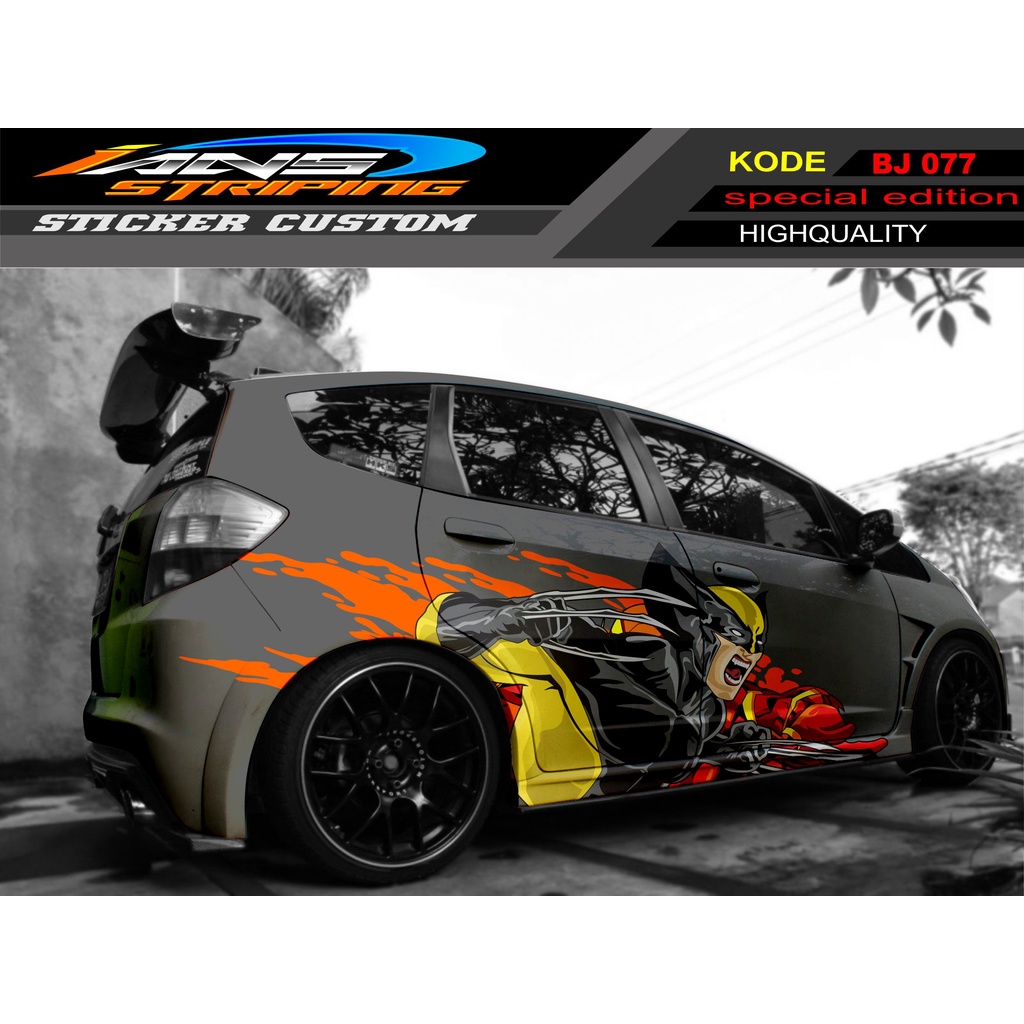 VARIASI STICKER MOBIL JES JAZZ, SIGRA, YARIS, SWIFT / DECAL MOBIL / DECAL STICKER MOBIL ANIMASI BATMAN