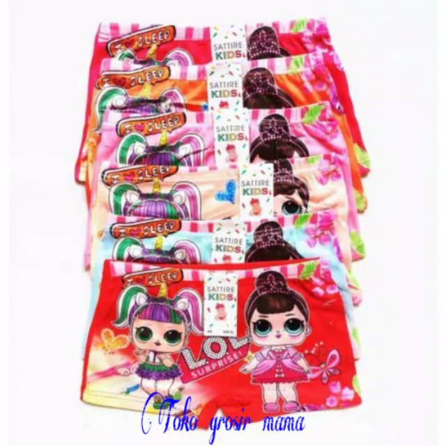 CD celana dalam boxer anak perempuan cewek motif LOL CD Boxer anak cewek LOL murah bahan adem