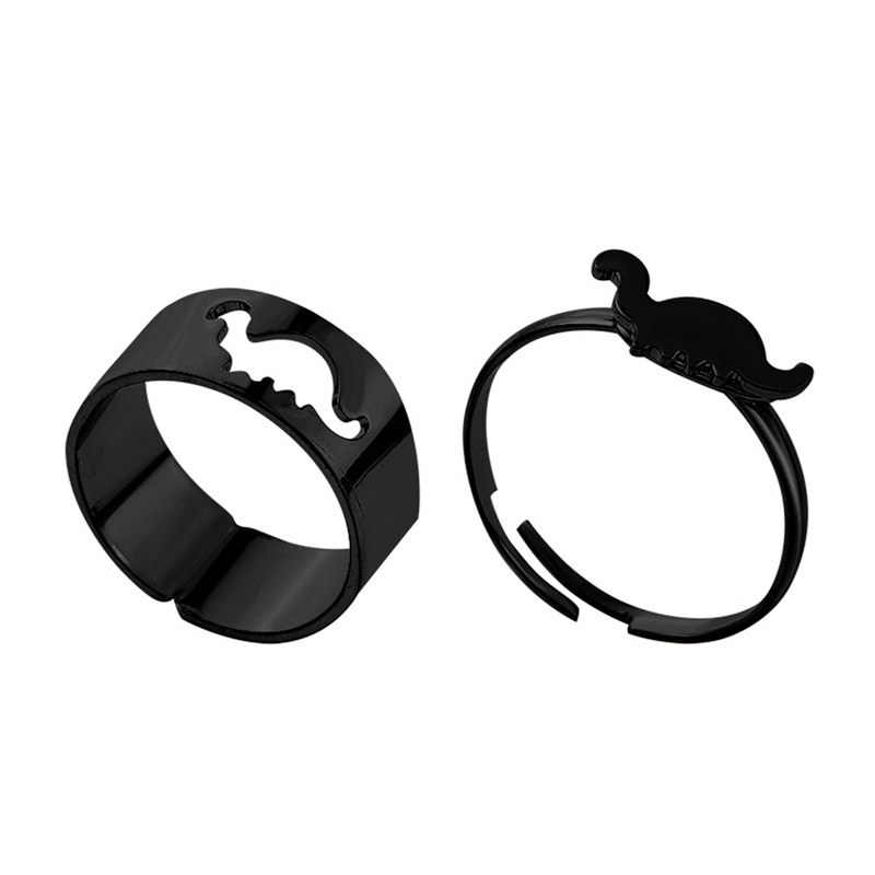 Fancyqube 2pcs / Set Cincin Desain Dinosaurus Bahan Alloy Untuk Pria Dan Wanita