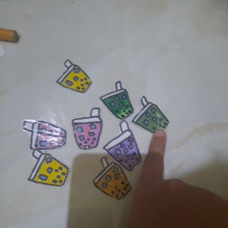 

stiker Boba buatan tangan