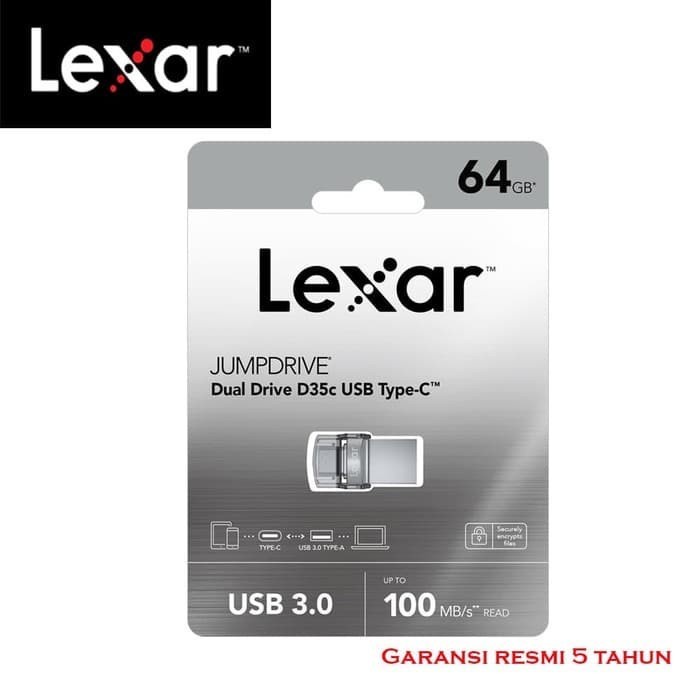 Lexar OTG D35C USB 3.0 Type-C 32GB 64GB 128GB 256GB Garansi Resmi